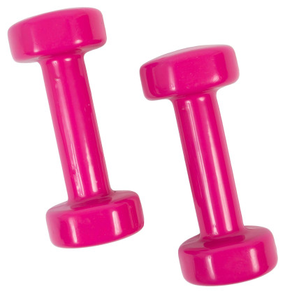 Vinylové činky 2 x 1 kg růžové Sharp Shape