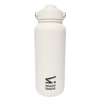 Láhev s brčkem bílá Sharp Shape