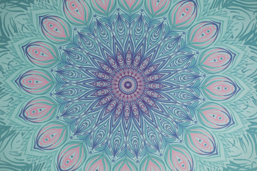 Kruhová podložka na jógu Peacock Sharp Shape