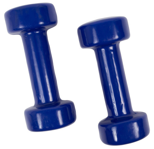Vinylové činky 2 x 2 kg modré Sharp Shape