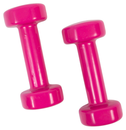 Vinylové činky 2 x 1 kg růžové Sharp Shape