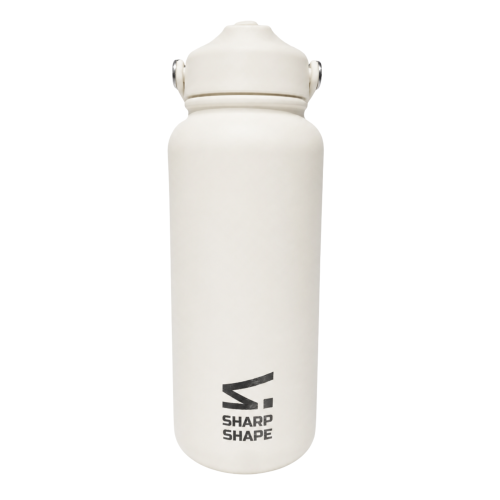 Láhev s brčkem bílá Sharp Shape